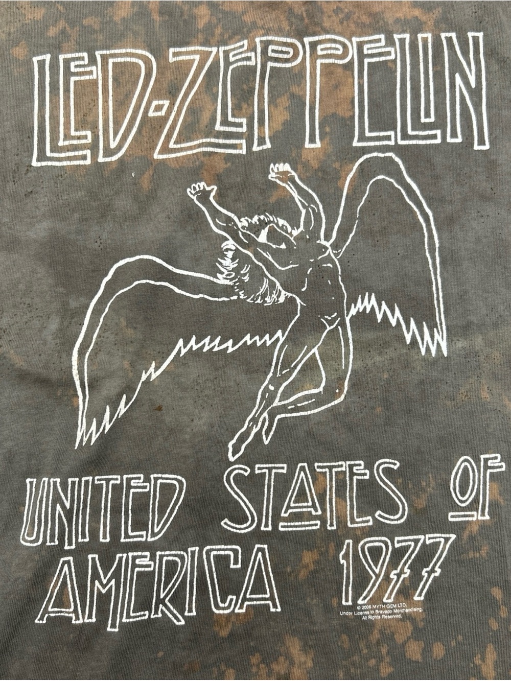 Vintage Led Zeppelin 2006 Shirt XXL * Tie Dye 1977 USA Tour Graphic Rock